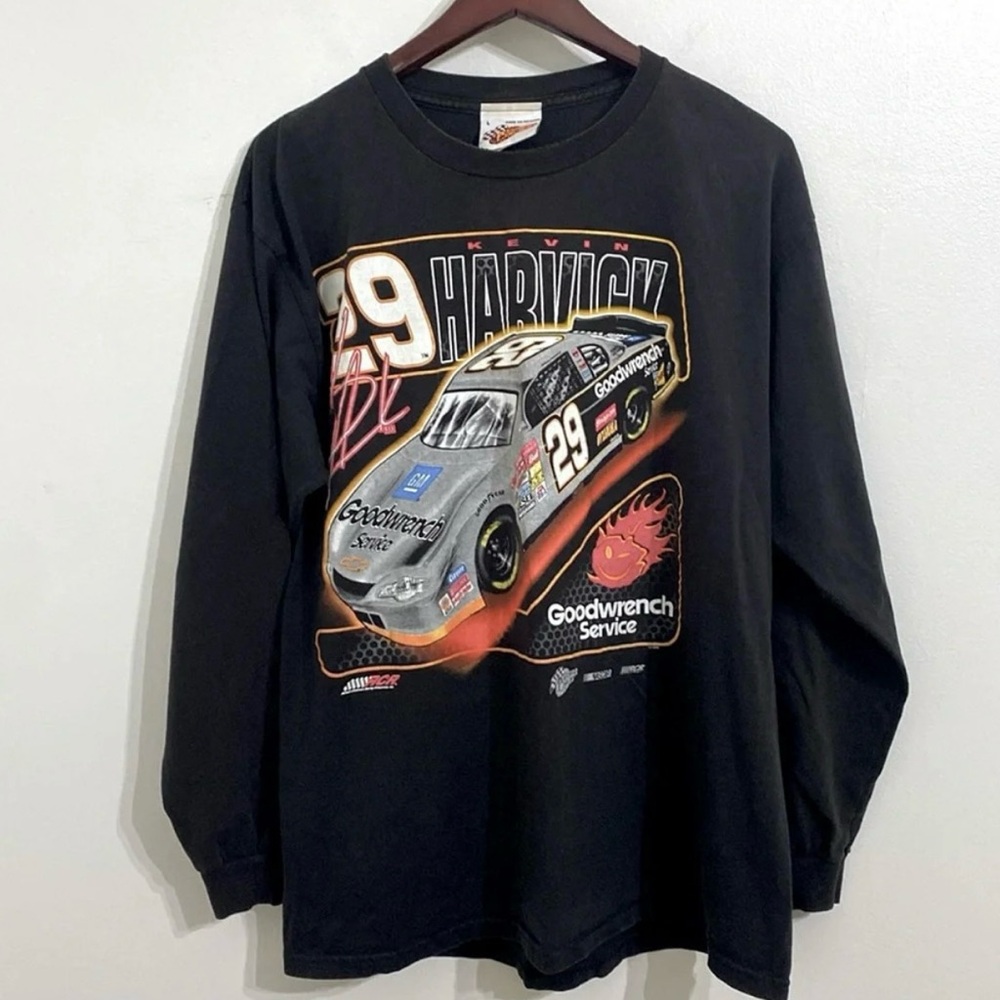 VINTAGE KEVIN HARVICK NASCAR #29 Winners Circle Black Long Sleeve Large